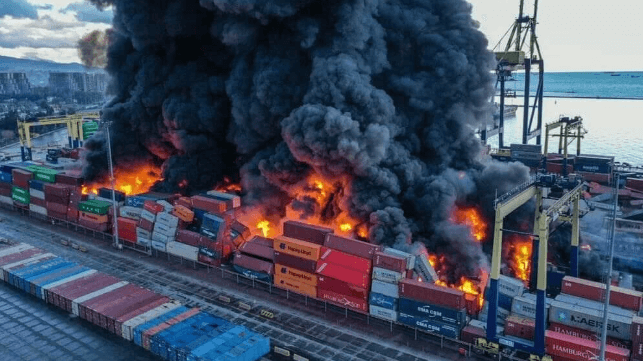 Iskenderun container fire 