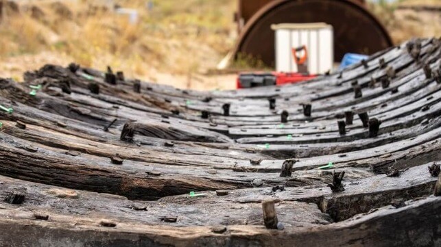 Wessex Archaeology photo of the Kent wreck's construction 