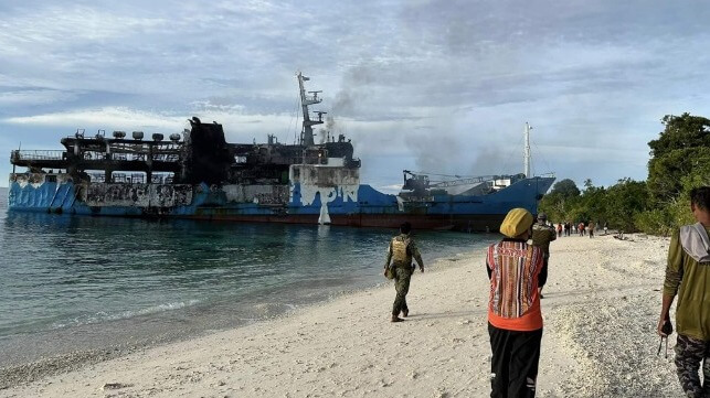 ferry fire wreck