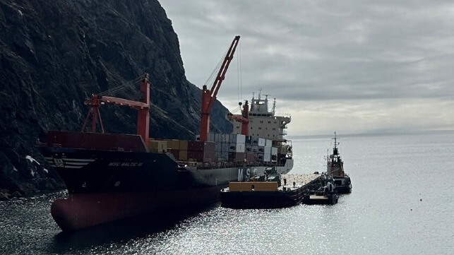 grounded containership