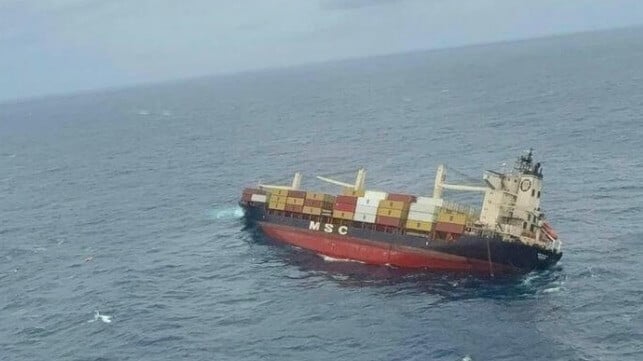 Sinking MSC containership