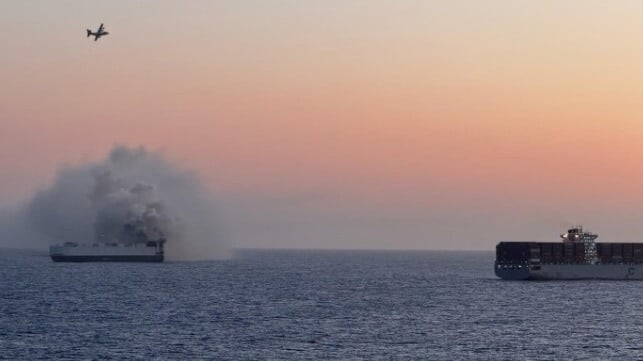 car carrier fire