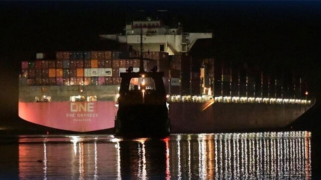Containership refloated in Suez Canal