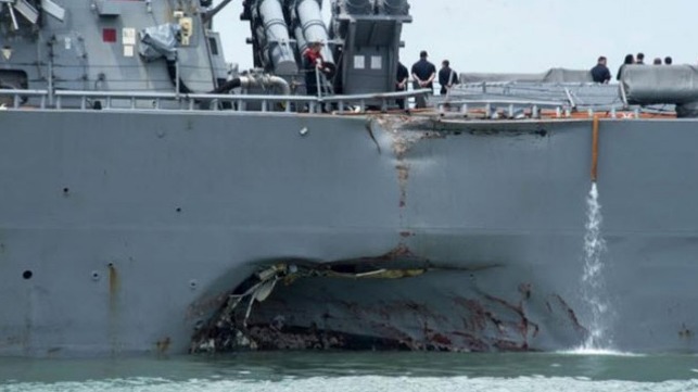 damage to the USS John S McCain