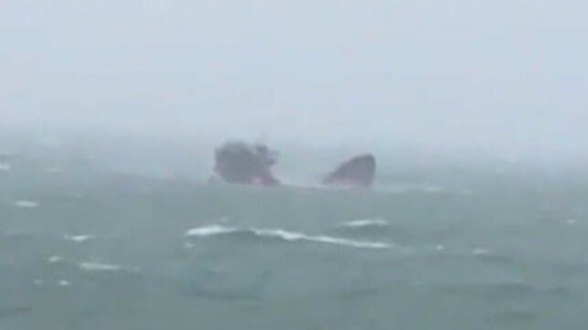 sinking cargo ship