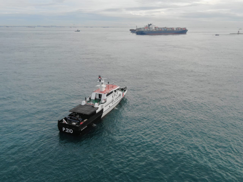 Video: Container Ship Strikes Grounded Vessel off Indonesia