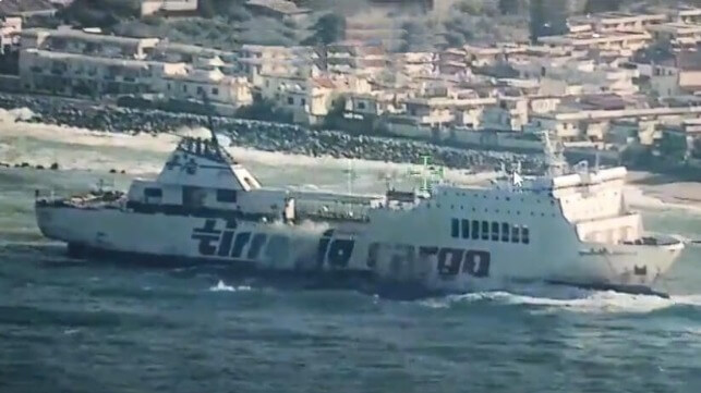 ferry aground