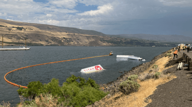 Photos: Tanker Truck Goes Into the Columbia River Near The Dalles Tanker truck in the water