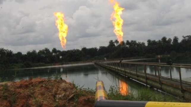 Nigerian Navy Burns Tanker Caught Stealing Oil Oily sheen
