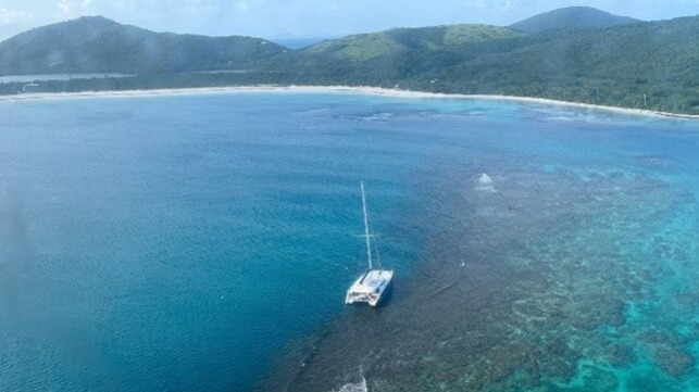 Obsession aground off Culebra, August 2024 (USCG)