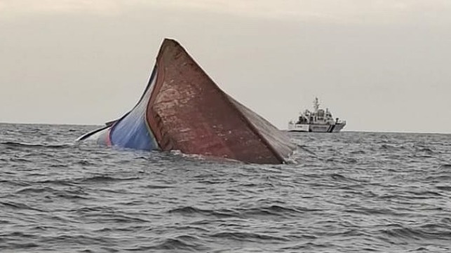 trawler capsizes after containership collision