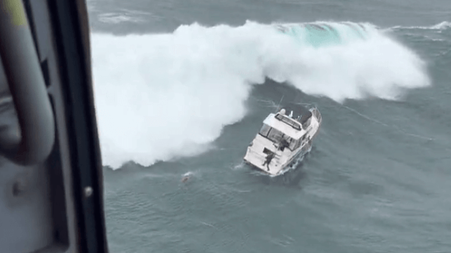 Yacht thief rescued from boat moments before it gets rolled