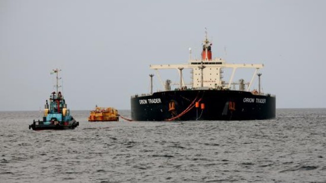 possible mine found on the hull of a tanker near Iraq