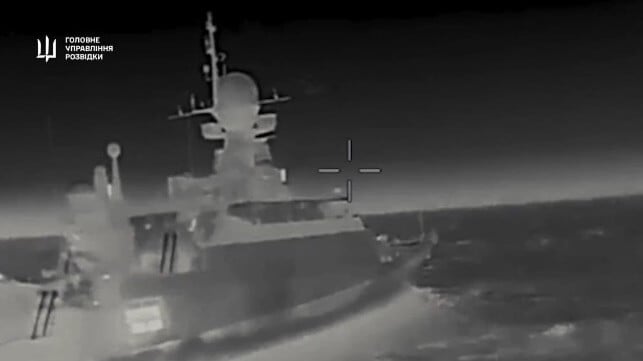 A previous strike on a Buyan M-class corvette in the Sea of Azov (Armed Forces of Ukraine)